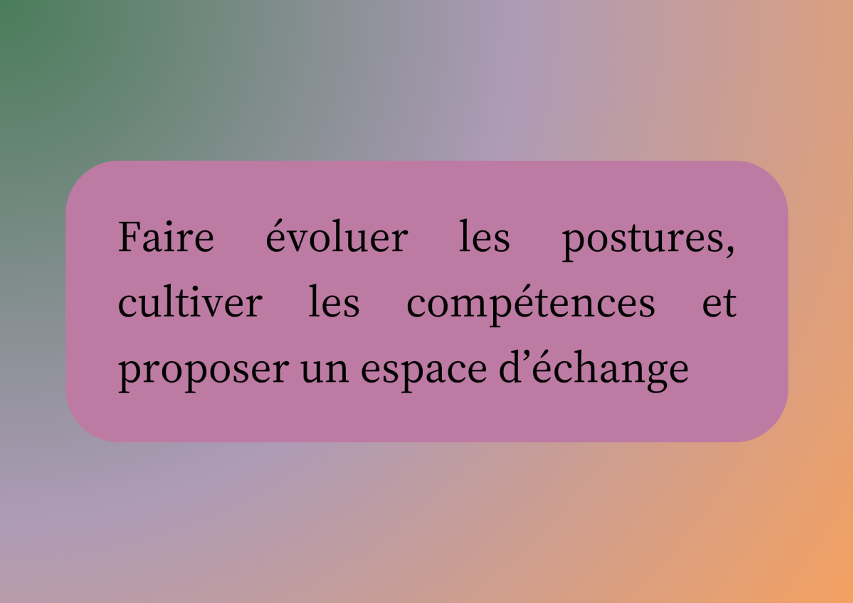 Accompagner les (futurs·es) professionnels·elles Faire évoluer les postures, cultiver les compétences et proposer un espace d'échange